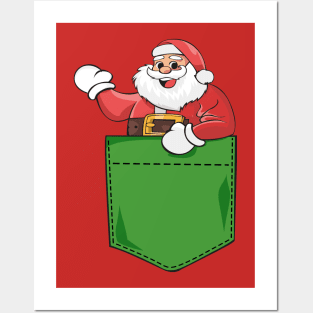 Santa On My Pocket - Christmas Gift Posters and Art